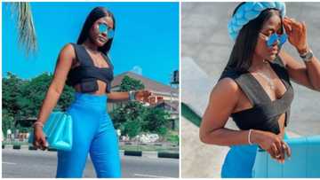She 'blue' us away: BBNaija star Alex Unusual puts curves on display in vibrant ensemble