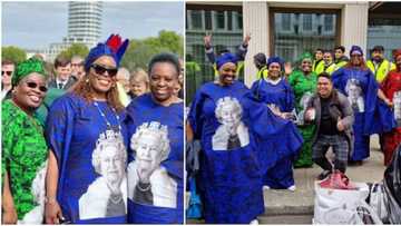 "Ba A Barin Matan Najeriya A Baya": Hotunan Matan Najeriya Sanye Da Anko Na Jana'izar Sarauniya Ya Kayatar