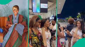“Queen mother is here": Iyabo Ojo, son arrive in Tanzania dancing, reunite with daughter for JP25 finale