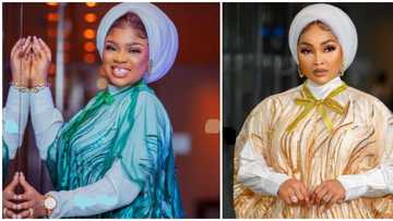 Celebrity style steal: Actress Eniola Ajao recreates Mercy Aigbe's viral 'Hajia Minnah' look