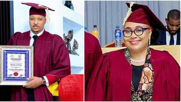 Hilda Dokubo gives insightful advice as she & IK Ogbonna bag doctorate degrees, shares photos