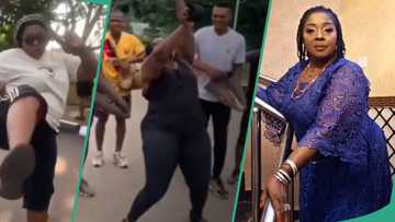 Rita Edochie stuns many with vigorous morning acrobatics to keep fit: "This lady is strong oohh"