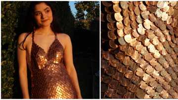 Amazing fashion DIY: Lady makes gorgeous cocktail dress from over 2,000 coins