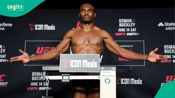 "Naija no dey carry last": Usman steps out with Nigerian flag on his face at UFC weigh-in