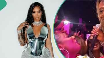 Tiwa halts show to serenade, hug female fan celebrating birthday: "Bodyguard just dey press everything"