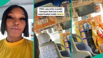 Passenger in awe as commercial driver constructs mini supermarket inside his bus, video trends