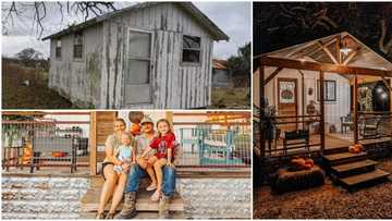 Family of 4 inherits old match-box shed, renovates it into stunning house, photos of building go viral