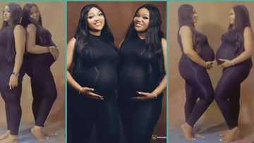 Identical twins who got pregnant at the same time deliver baby girls, video melts hearts