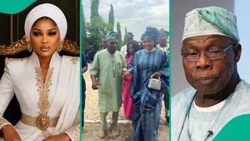 Mercy Aigbe's fun video with Obasanjo amid insecurity elicits mixed reactions: "Use dat opportunity"