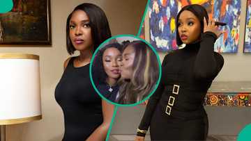Omoni Oboli kisses 'Achalugo' Bambam on the lips as they meet at RMD's movie premiere: "I love you"