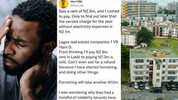"N2.1 million for only service charge": Nigerian man cries out after renting house in Lekki for N7.3 million yearly