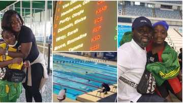 Mercy Johnson’s daughter Purity represents school in swimming competition in Dubai, actress sheds tears of joy