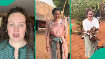 White bride who got married to Black man in African village receives gift of live chicken