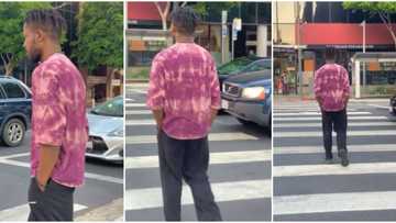 I will try it in Lagos: Singer Johnny Drille reacts in amazement as American drivers stop for him to cross the road