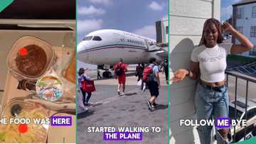 Lady tired of Nigeria finally relocates to America, shares her first flight experience in video