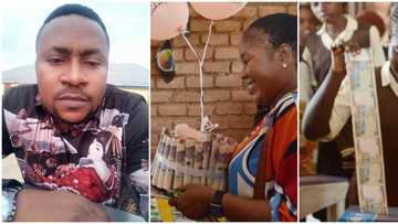 Actor Segun Ogungbe daughter receives money cake as she celebrates birthday with classmates (video)