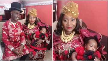 Massive joy as Nigerian couple welcomes first child after 16 years of marriage, sweet photos emerge