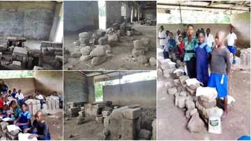 Nigerians react to video & photos of school in Rivers where pupils sit on blocks to learn, calls out Wike