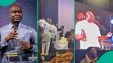 Apostle Selman's reaction to birthday cake during surprise celebration in UK leaves many talking