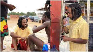 American rapper Kendrick Lamar seen drinking 'pure water' on the streets of Accra