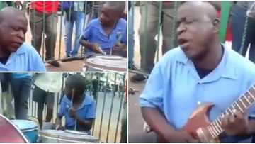 13-year-old drummer boy & his visually impaired guitarist dad thrill people on road with their cute display