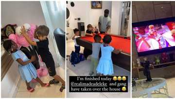 Davido's daughter Imade and her friends storm his Banana Island mansion, singer says 'I'm finished today'