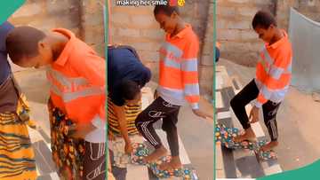 Kind Nigerian landlady praises her young tenant, gifts her wrapper in trending video