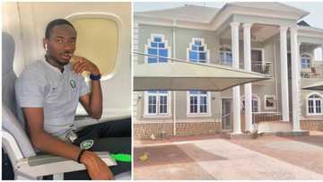 Nigerian football player Kelechi Nwakali thanks God as he completes his multi-million naira mansion (photo)