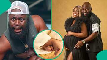 Comedian Lasisi Elenu, wife welcome baby boy, newborn's name leaves people talking: "NSPPD baby"