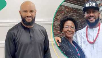 "We know say na old picture": Yul Edochie shows off his beautiful mum, talks about her holy water