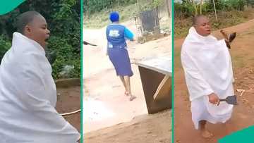 Evangelist runs for dear life as traditionalist she came to preach to storms out with her own tools
