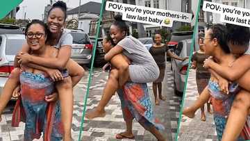 Nigerian mother-in-law backs her daughter-in-law, pampers her in compound, video melts hearts