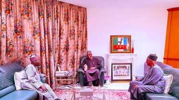 2023: After return from UK medical trip, Buhari meets Tinubu, APC's Adamu