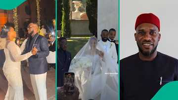 Heartfelt moment between Super Eagles legend Okocha and his daughter at her wedding in Spain trends