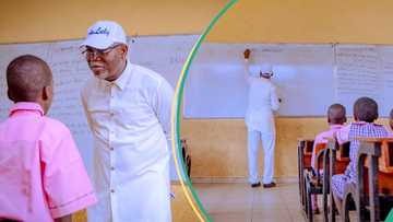 Nigerian governor returns to classroom to teach pupils in viral video