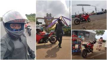 Nigerian lady travels from Lagos to Benin and back with motorcycle in 6 hours, many react (photos)
