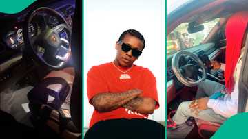 Singer Small Doctor reportedly buys white Lamborghini with red interior, fans hail him: “Big Doctor”