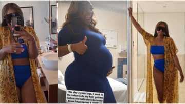 I'm a snack: Davido's sister flaunts banging body as she marks daughter's birthday with pregnant photo