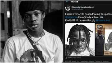 Rema rewards artist who spent over 100 hours drawing a portrait of him with 200k, Nigerians react