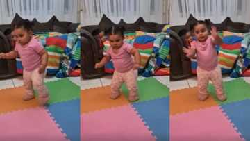 Video captures moment adorable baby girl joins the Jerusalema Challenge, her dance move sets social media on fire
