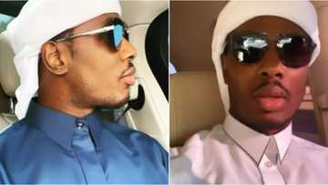 Super Eagles legend Ighalo steps out in Muslim regalia as he is spotted dancing to popular Nigerian song