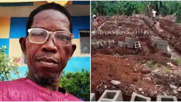 Colleagues commence construction work at Dejo Tunfulu's empty land where he was buried, video emerges