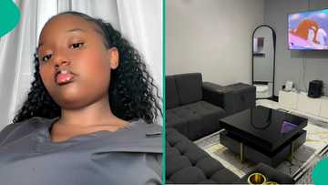 Pretty 21-year-old lady finally moves out of parents' house, displays her furnished new apartment