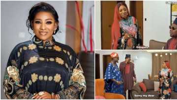 "She go scatter everywhere": Mide Martins trends as she becomes Mr Macaroni's 2nd wife in funny skit