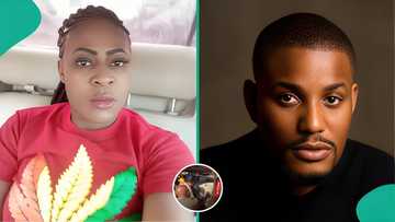 Lady exposes what man in black did before touching Alex Ekubo’s coffin with his ring, posts video