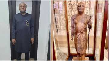 Isreal DMW expresses worry as Nigerians compare him with lookalike ancient Egyptian statue, pics trend