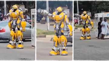 "Optimus Prime": Drama as robot is spotted directing traffic on Nigerian road, drivers obey