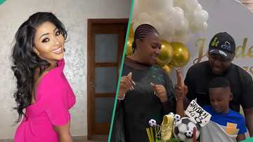 Ubi Franklin and Lilian Esoro's son celebrates 8th birthday stylishly: "Them no dey drag themselves"