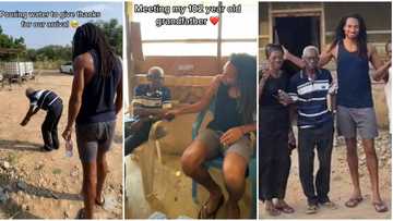 "I'm sad it took this long": After spending years abroad, successful man returns, meets 102-year-old grand dad