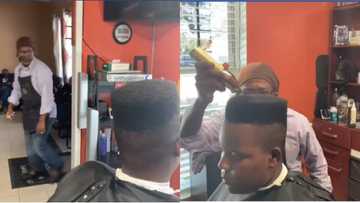 We need more barbers like him - Massive reactions as this man scatters Twitter with his hair-cutting skill (video)